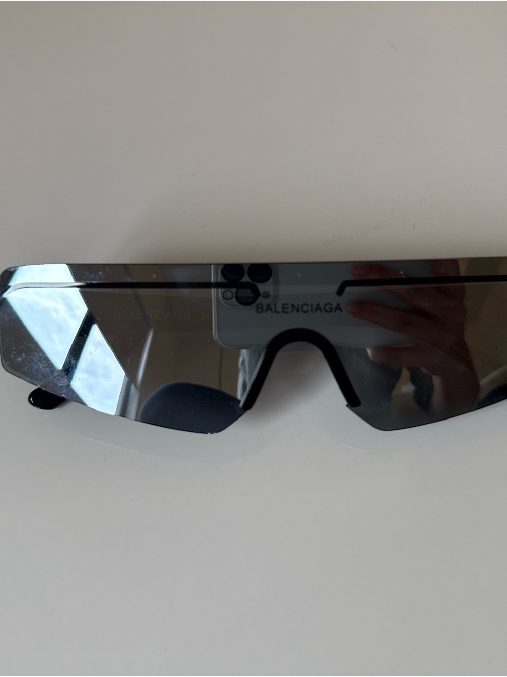 Balenciaga Black Shield Visor Sunglasses